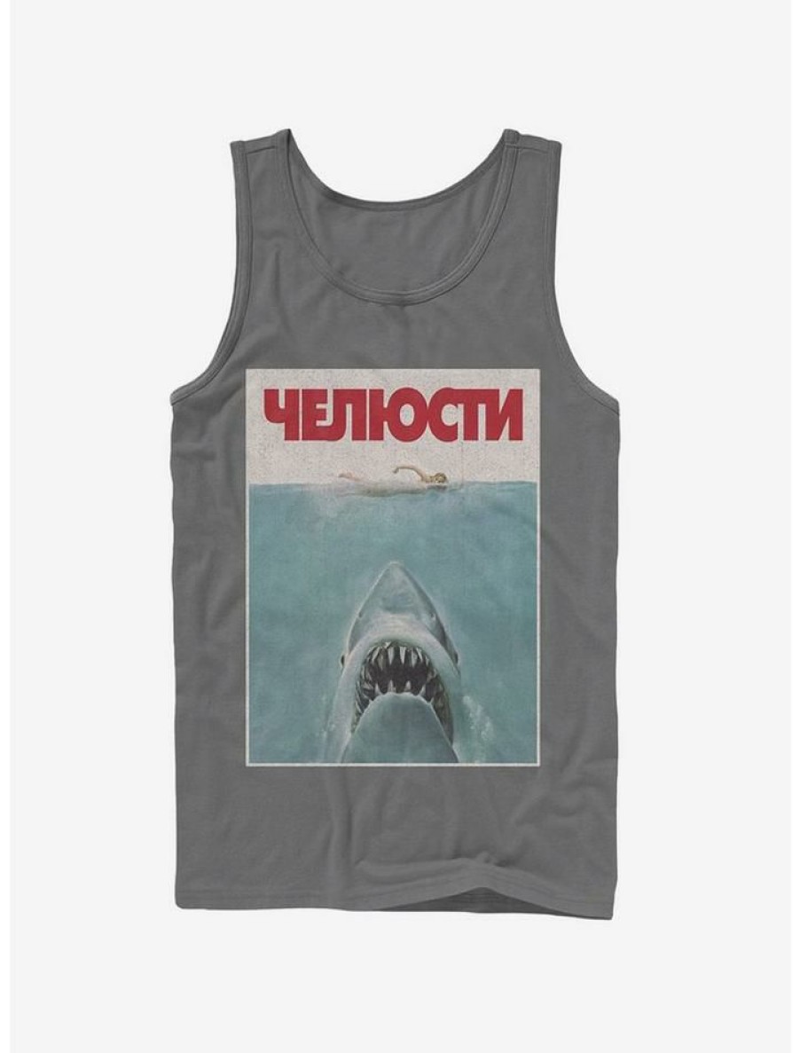 Guys * | Cheapest Russian Title Shark Poster Tank Charcoal