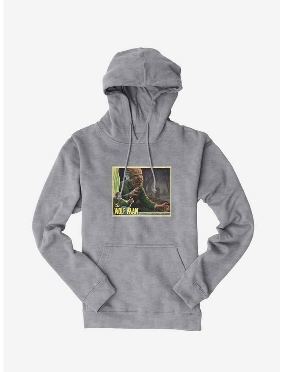 Guys * | Outlet The Wolf Man Movie Poster Hoodie