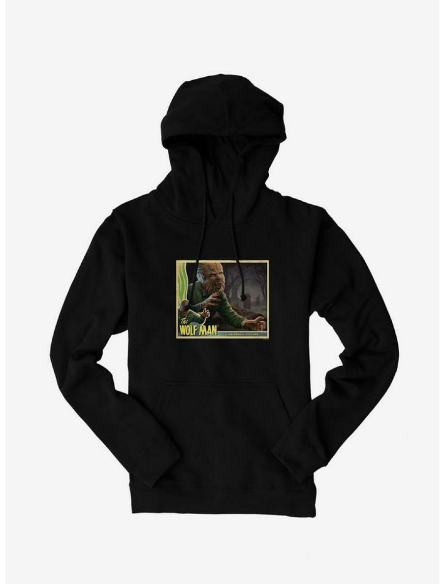 Guys * | Outlet The Wolf Man Movie Poster Hoodie