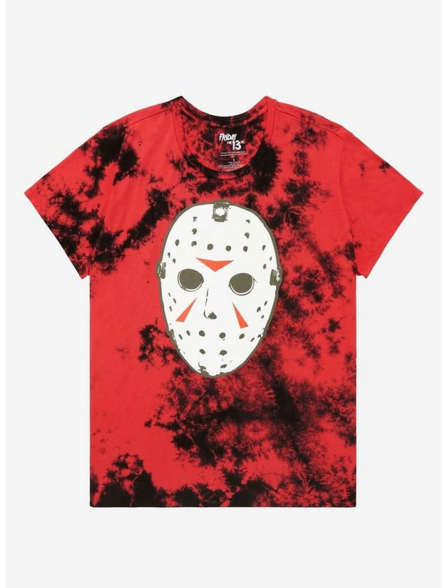 Tees * | Best Sale Friday The 13Th Mask Tie-Dye Boyfriend Fit Girls T-Shirt Plus Size Multi