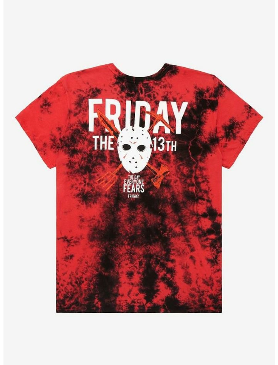 Tees * | Best Sale Friday The 13Th Mask Tie-Dye Boyfriend Fit Girls T-Shirt Plus Size Multi