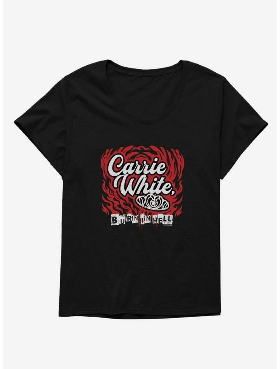 Tees * | Hot Sale Carrie 1976 Prom Crown Girls T-Shirt Plus Size Black