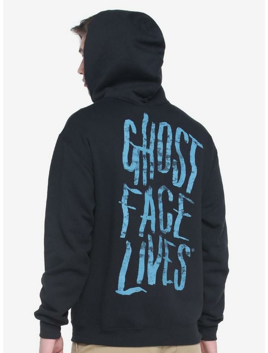 Guys * | Cheapest Scream Ghost Face Tonal Hoodie Black