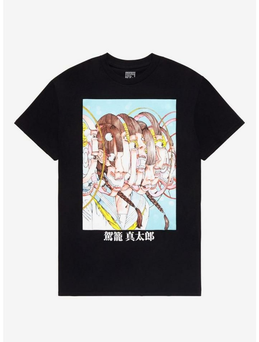 Guys * | Buy Shintaro Kago Girl Face Slices T-Shirt Black