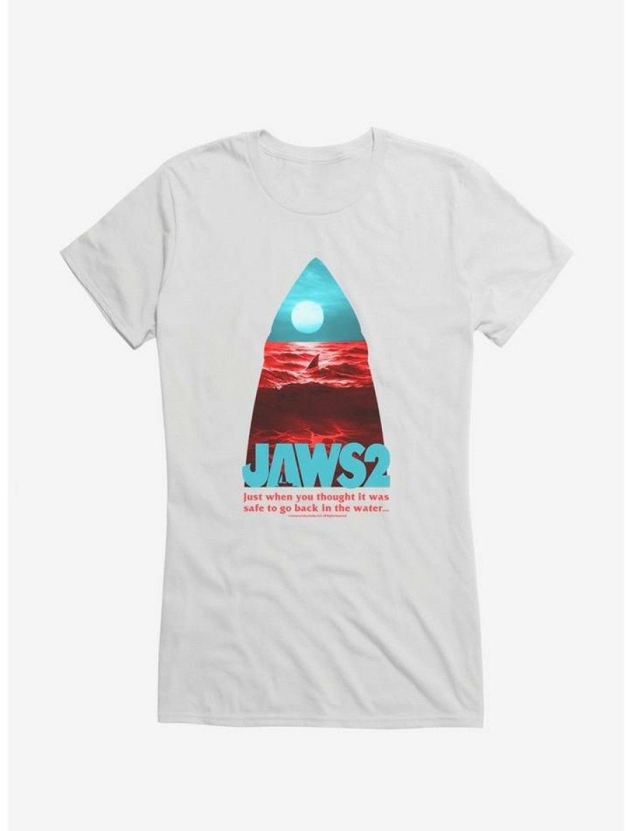 Tees * | Promo Jaws 2 Silhouette Image Girls T-Shirt