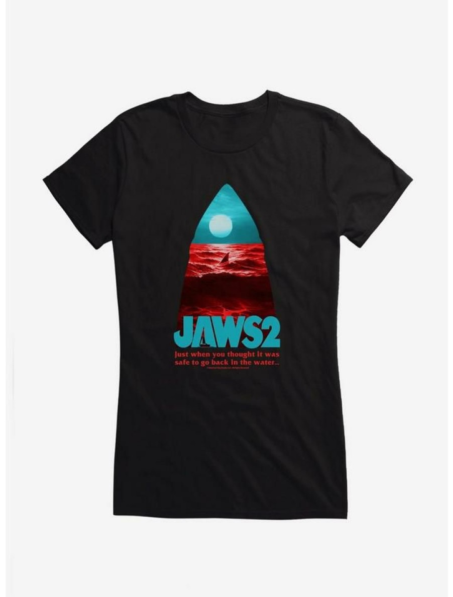 Tees * | Promo Jaws 2 Silhouette Image Girls T-Shirt