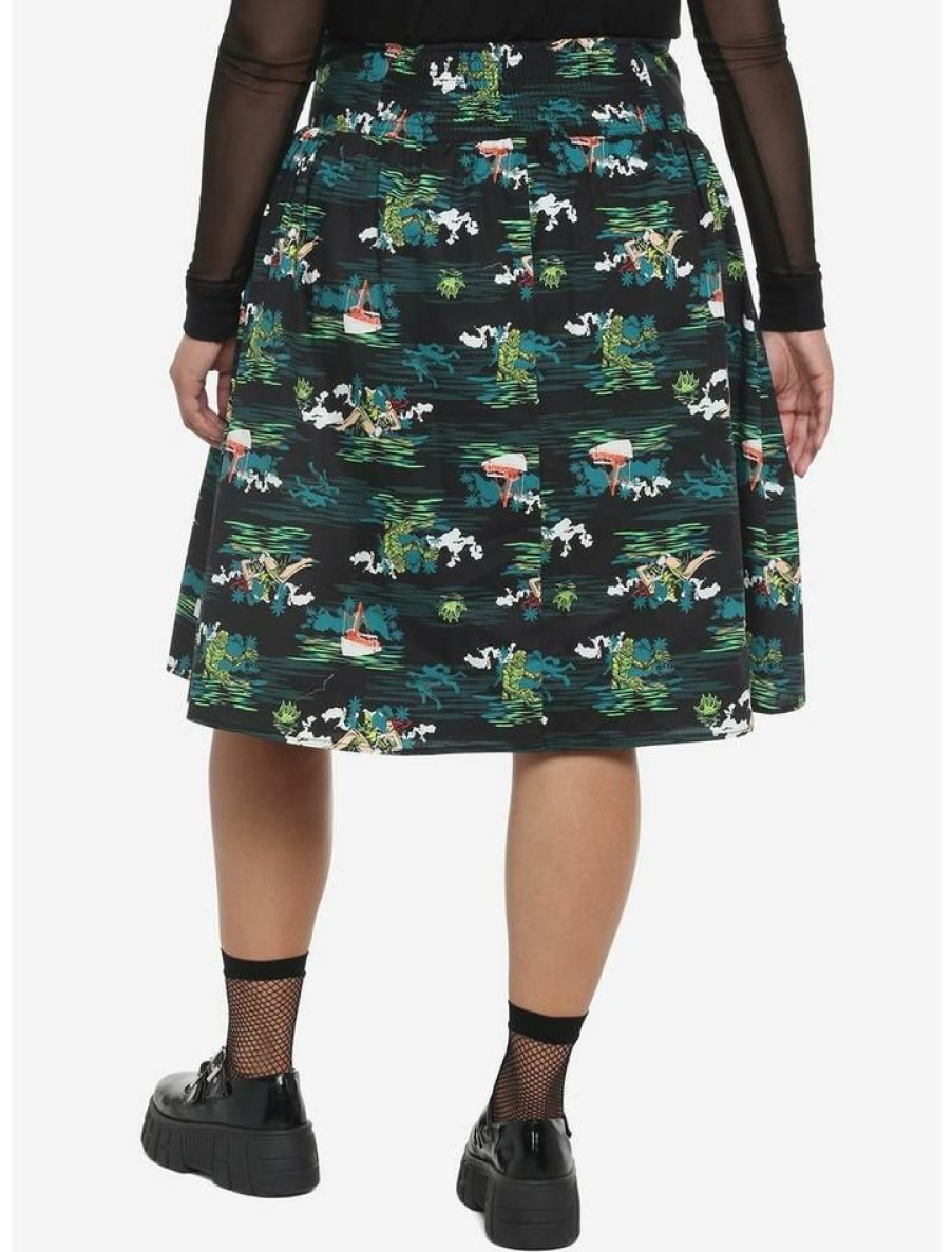 Plus * | Coupon Universal Monsters Creature From The Black Lagoon Allover Print Skirt Plus Size Multi