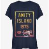 Tees * | Deals Amity Island Population Girls T-Shirt Navy