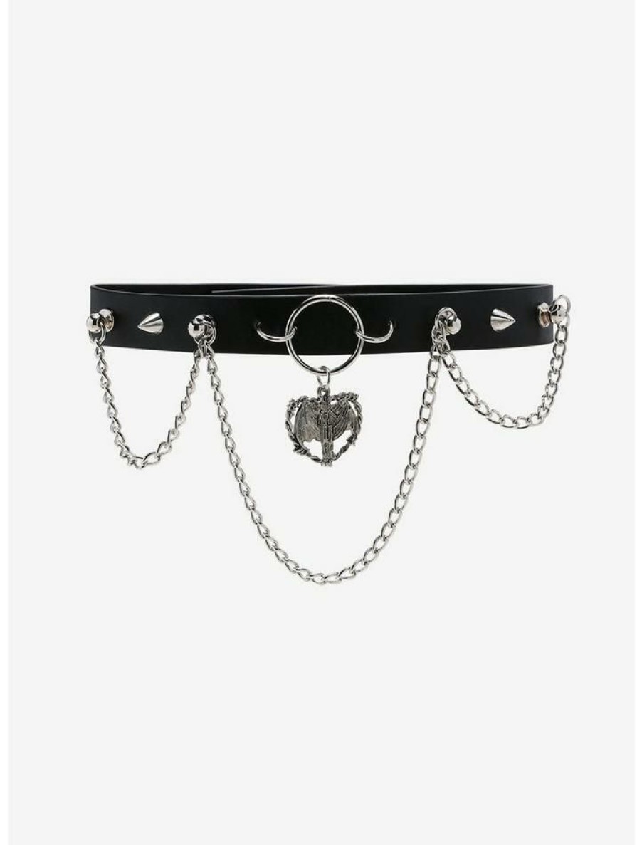 Accessories * | Cheap Universal Monsters Dracula Heart Hardware Choker