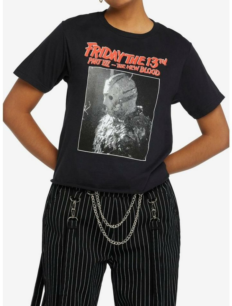 Tees * | Cheap Friday The 13Th Part Vii: The New Blood Girls Crop T-Shirt Multi