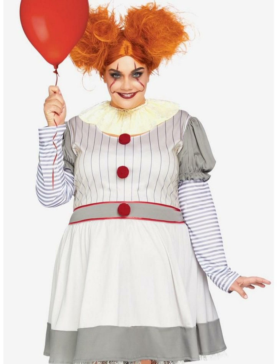 Plus * | Cheap Creepy Clown Costume Plus Size White