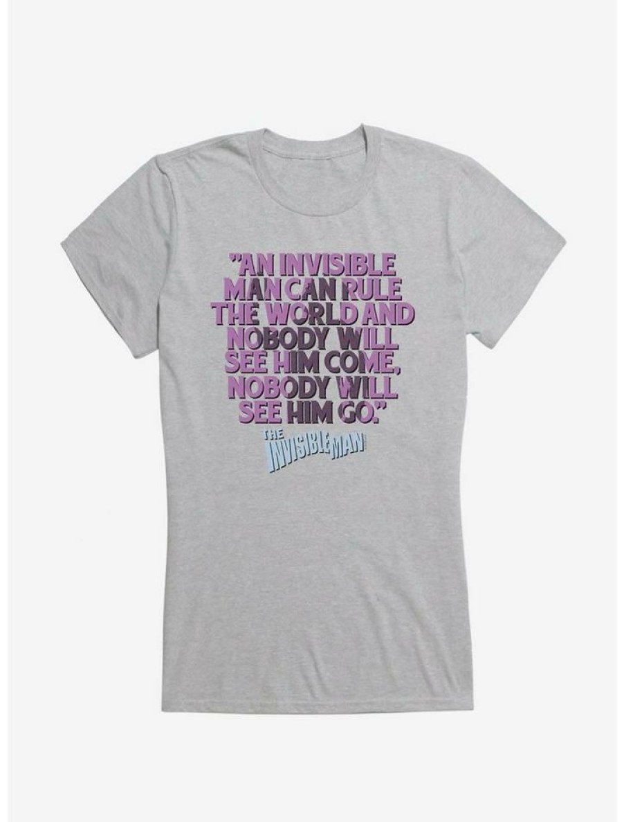 Tees * | Best Sale Universal Monsters The Invisible Man Rule The World Quote Girls T-Shirt