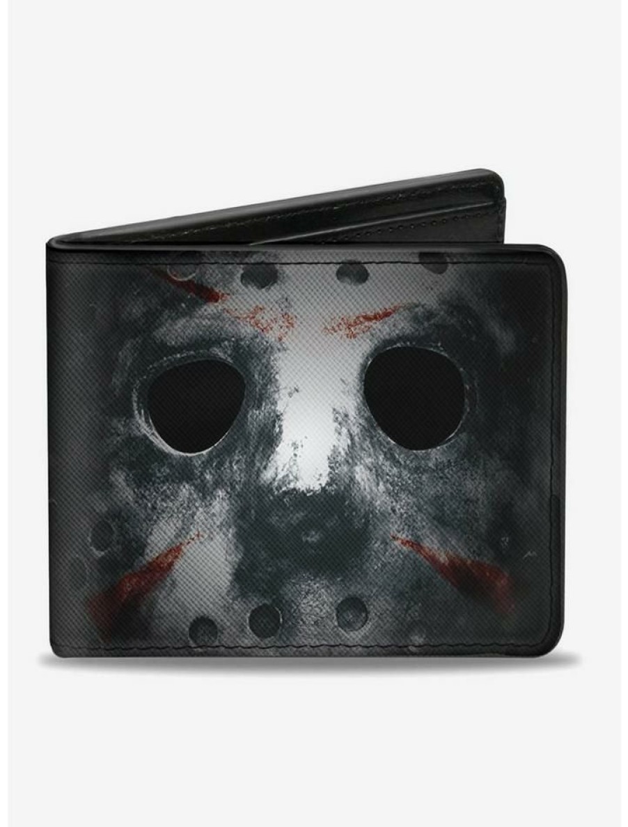 Backpacks & Bags * | New Friday The 13Th Jason Mask Close Up Bi-Fold Wallet