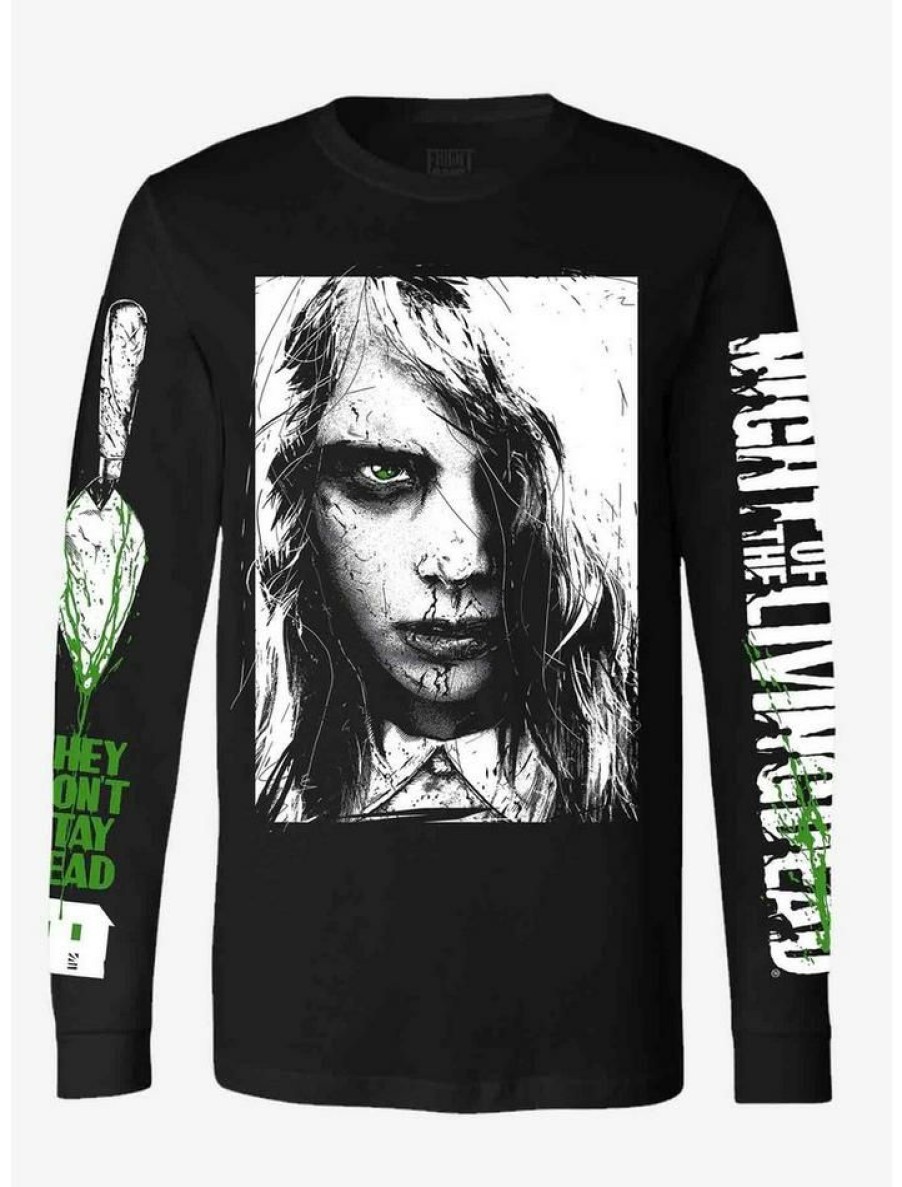 Guys * | Top 10 Night Of The Living Dead Zombie Long-Sleeve T-Shirt Black