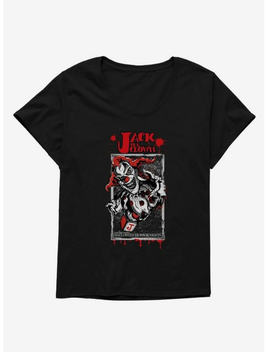 Tees * | Outlet Halloween Horror Nights Jack The Clown Girls T-Shirt Plus Size Black