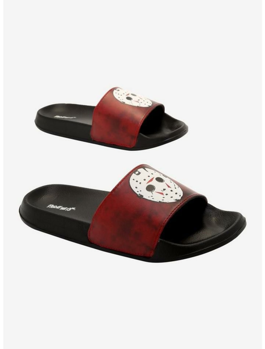 Accessories * | Flash Sale Friday The 13Th Jason Mask Slide Sandals Multi