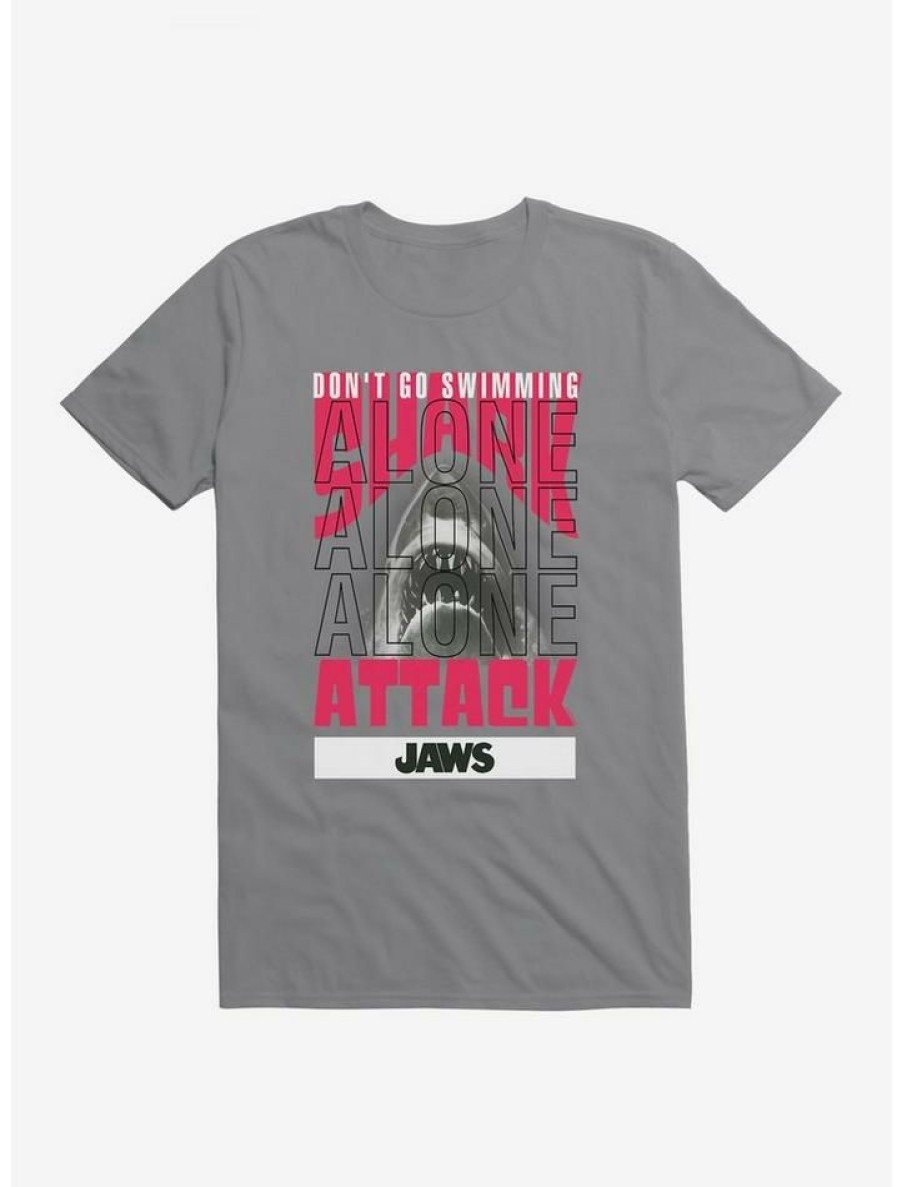 Guys * | Outlet Jaws Swimming Alone Stack T-Shirt