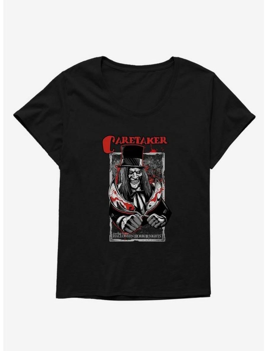 Tees * | New Halloween Horror Nights Caretaker Girls T-Shirt Plus Size Black