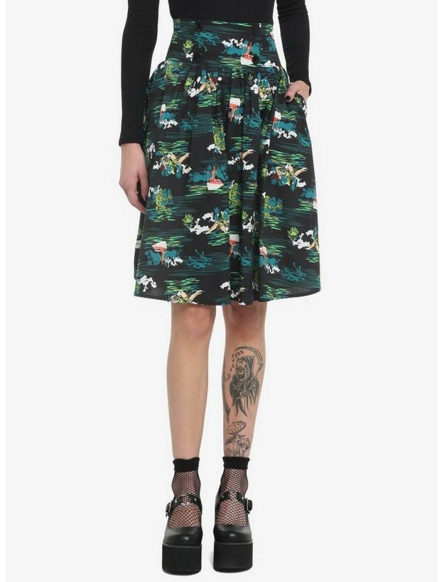 Girls * | Coupon Universal Monsters Creature From The Black Lagoon Allover Print Skirt Multi