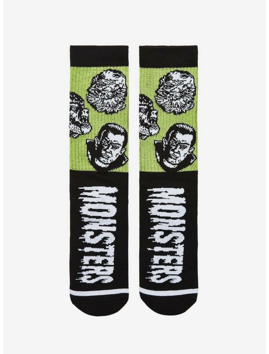 Girls * | Outlet Universal Monsters Faces Crew Socks