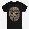 Guys * | Top 10 Friday The 13Th Mask Word Collage T-Shirt Black