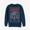 Guys * | Best Pirce Jaws Ugly Christmas Sweater Sweatshirt Navy