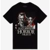 Tees * | Deals Universal Studios Halloween Horror Nights Frankenstein & Bride Of Frankenstein T-Shirt Black