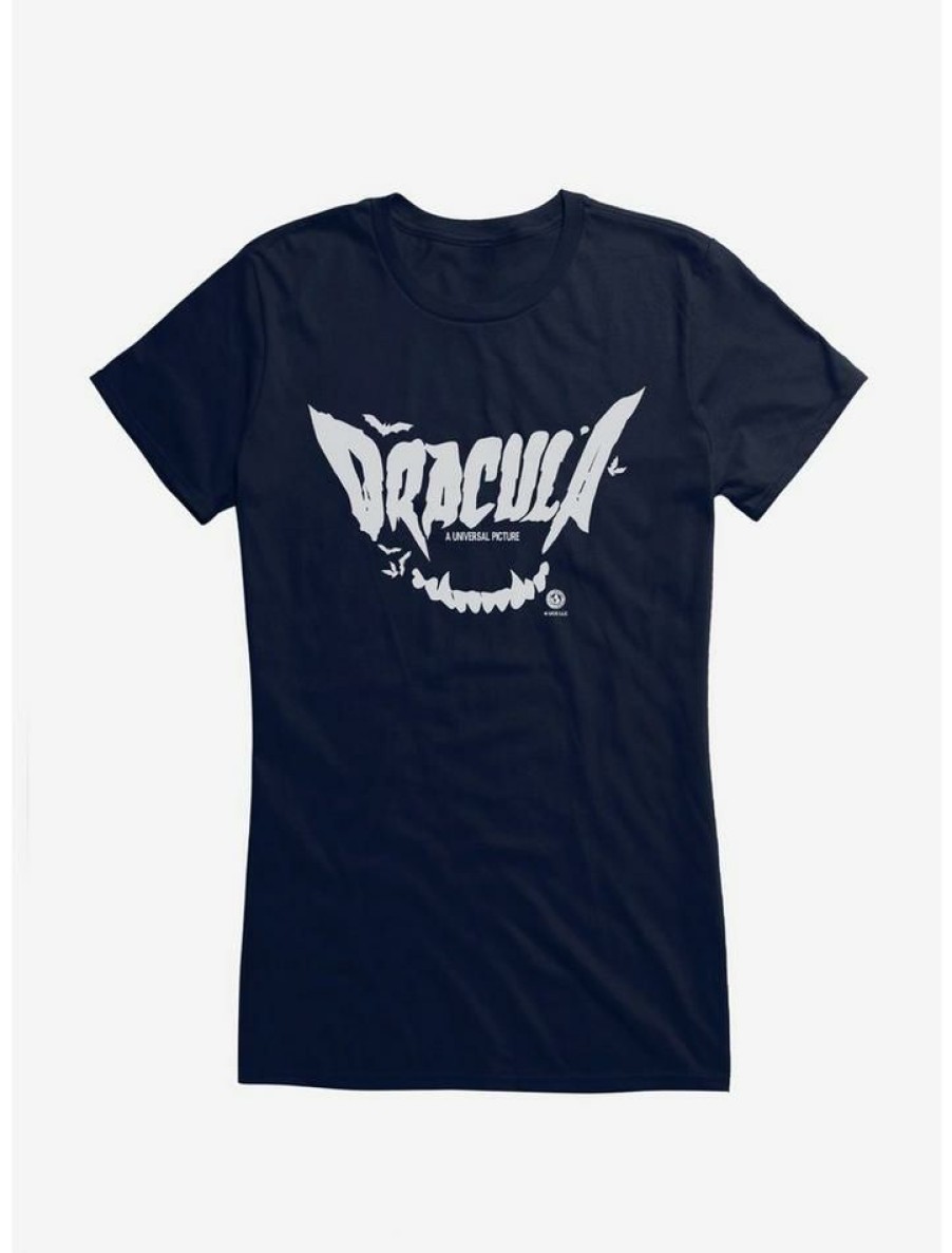 Tees * | Buy Dracula Fang Script Art Girls T-Shirt