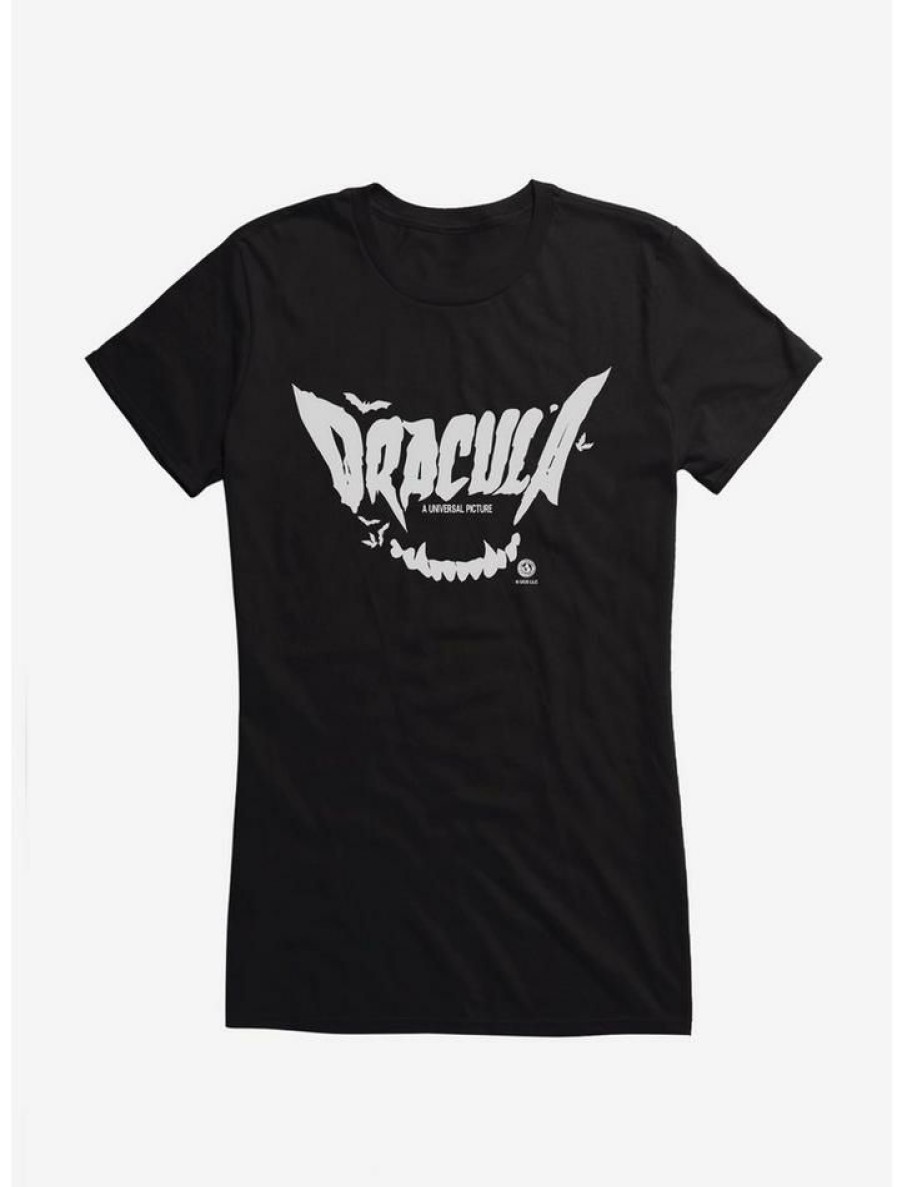 Tees * | Buy Dracula Fang Script Art Girls T-Shirt