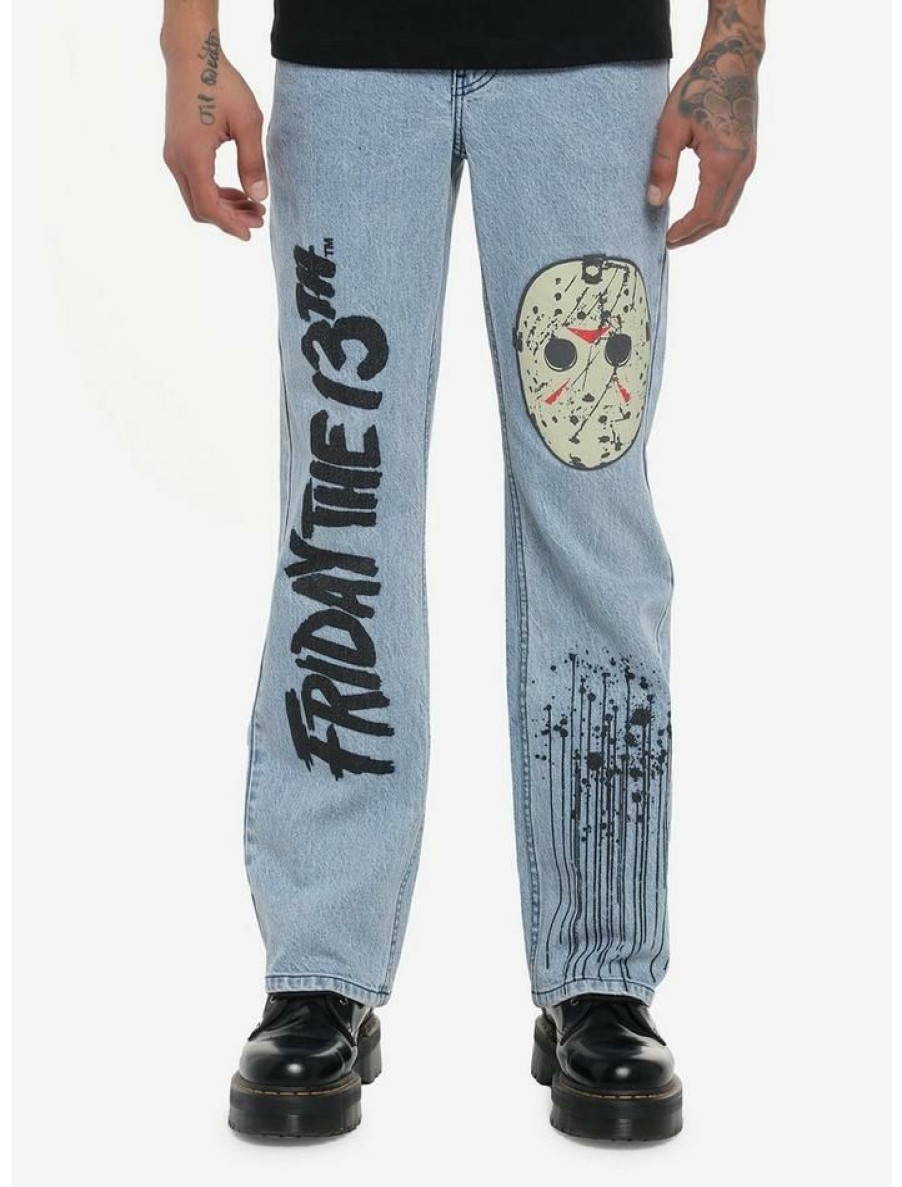 Guys * | Coupon Friday The 13Th Jason Voorhees Mask Straight Leg Jeans Multi