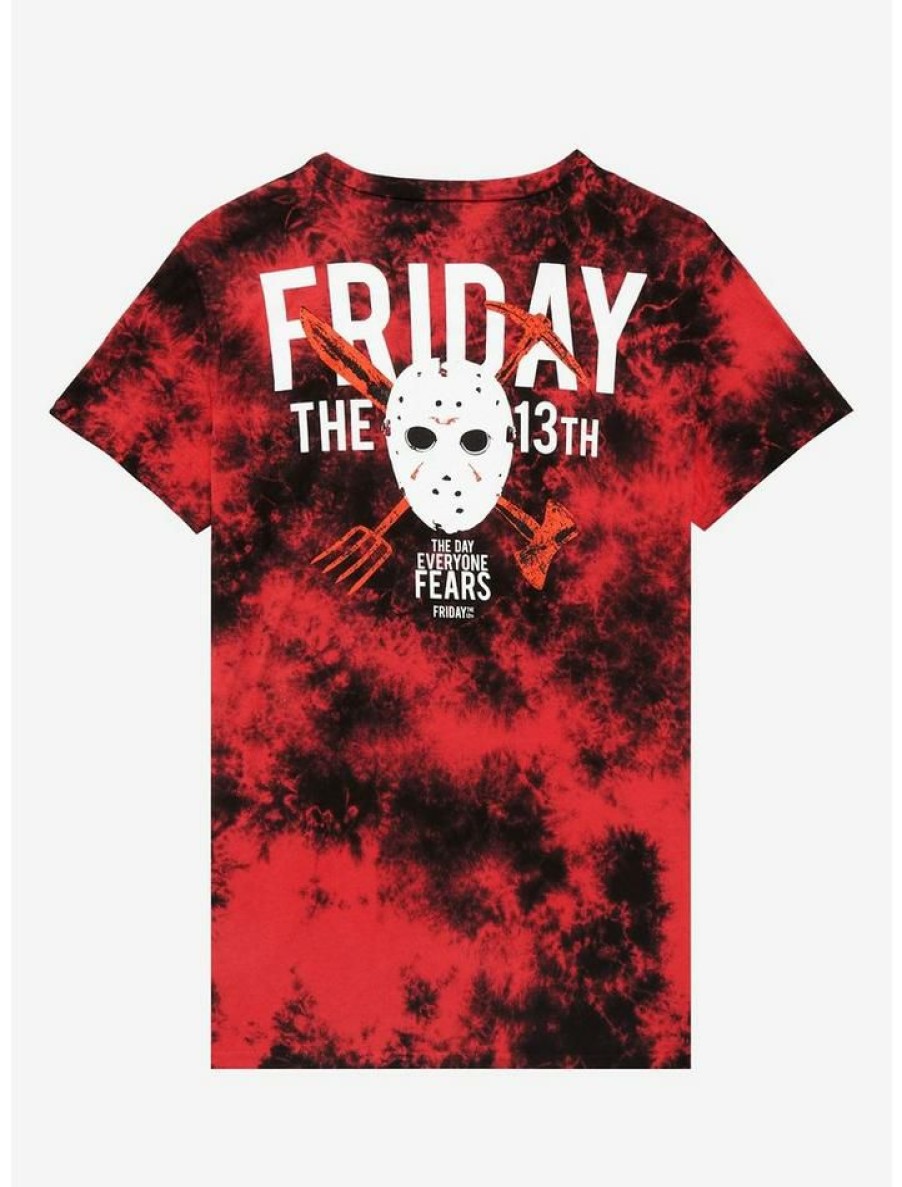 Tees * | Best Sale Friday The 13Th Mask Tie-Dye Boyfriend Fit Girls T-Shirt Multi