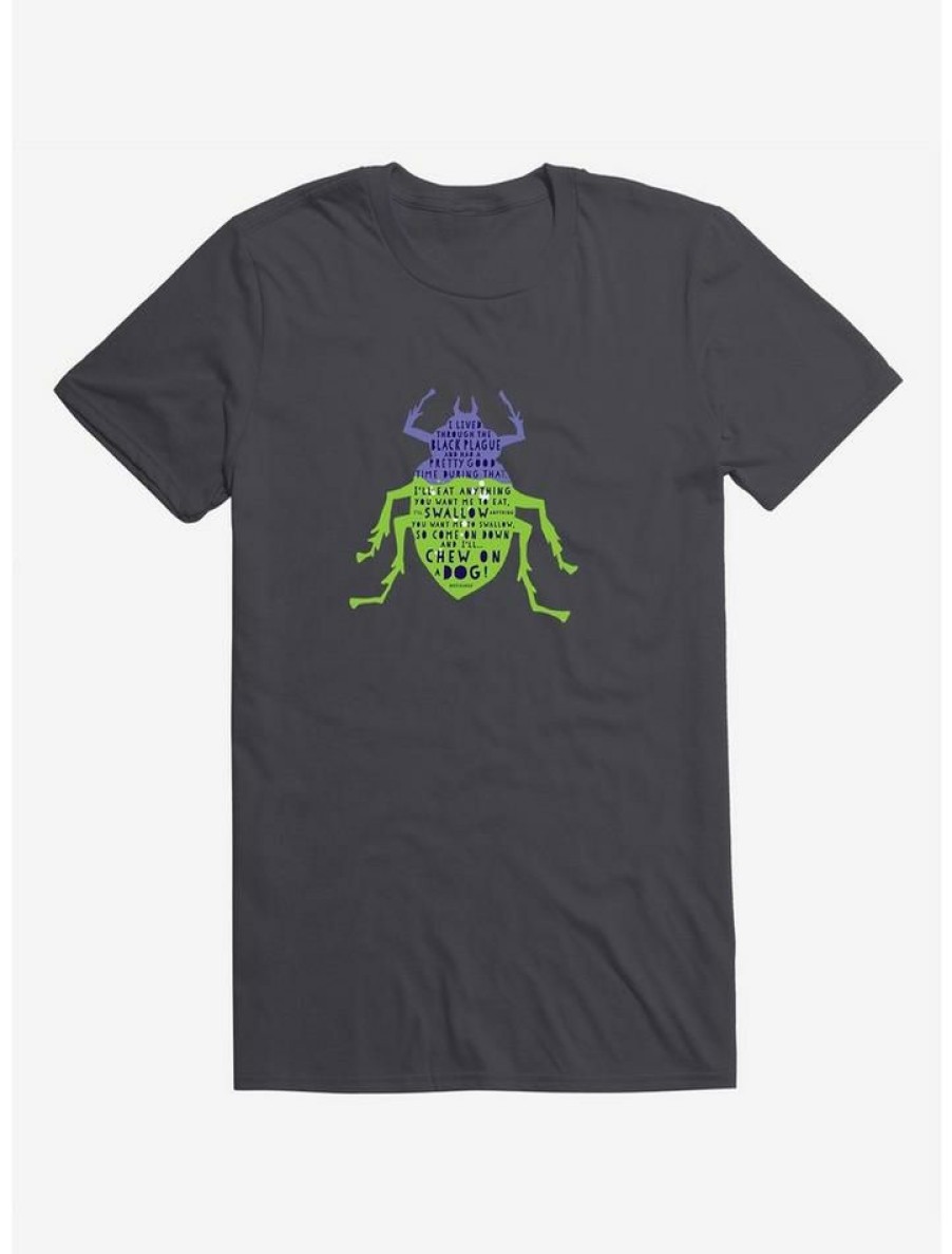 Guys * | New Beetlejuice Beetle Grey T-Shirt Charcoal