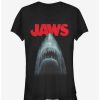 Tees * | Outlet Shark Teeth Poster Girls T-Shirt Black