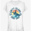 Tees * | Budget Retro Amity Island Surf Shop Girls T-Shirt White