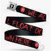 Accessories * | Wholesale It Chapter Two I Love Derry Balloon We All Float Seatbelt Belt Black