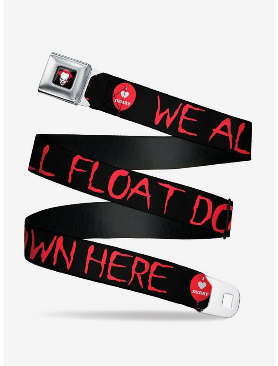 Accessories * | Wholesale It Chapter Two I Love Derry Balloon We All Float Seatbelt Belt Black