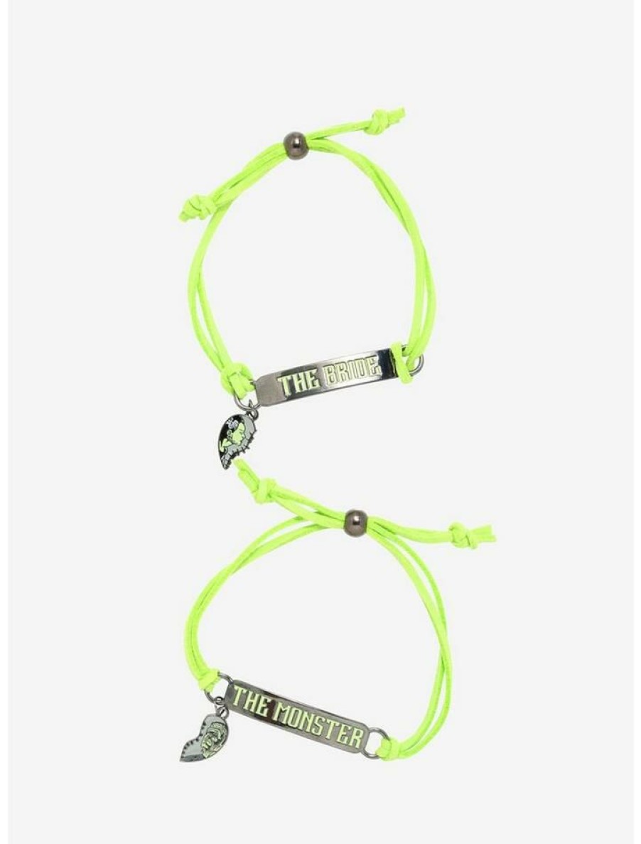 Accessories * | Budget Universal Monsters The Bride Of Frankenstein Broken Heart Best Friend Cord Bracelet Set