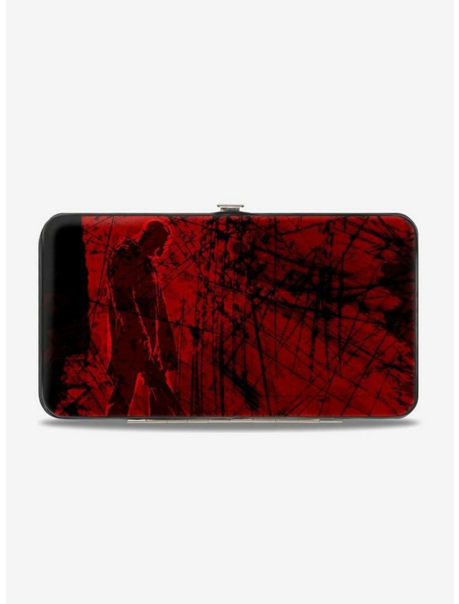 Backpacks & Bags * | Cheapest Friday The 13Th Jason Mask Splatter Walking Pose Hinged Wallet