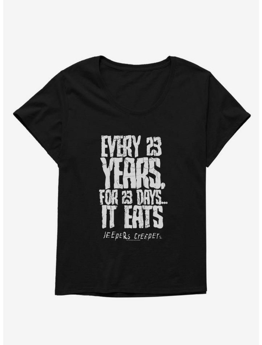 Tees * | New Jeepers Creepers 23 Years For 23 Days Girls T-Shirt Plus Size Black