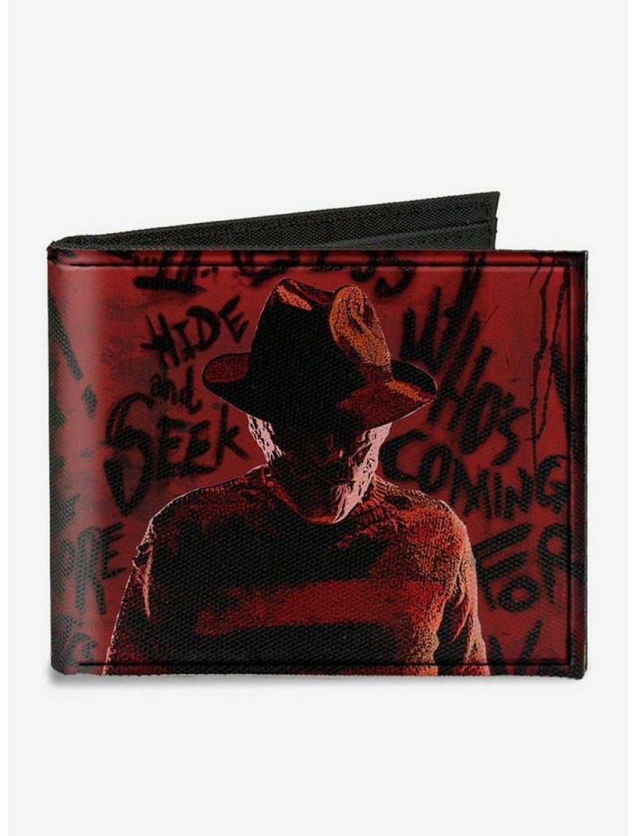 Backpacks & Bags * | Buy A Nightmare On Elm Street Scrawls Bifold Wallet