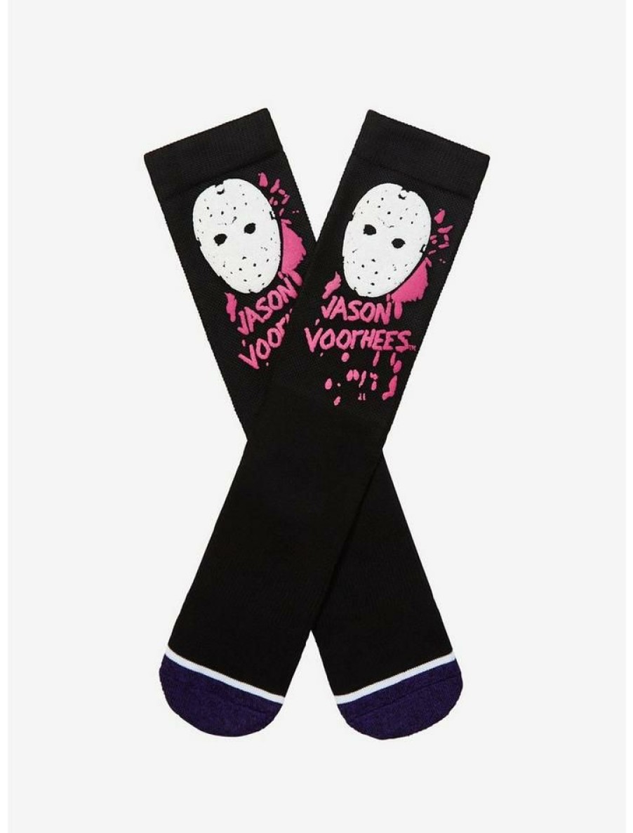 Girls * | Coupon Friday The 13Th Pink Splatter Crew Socks