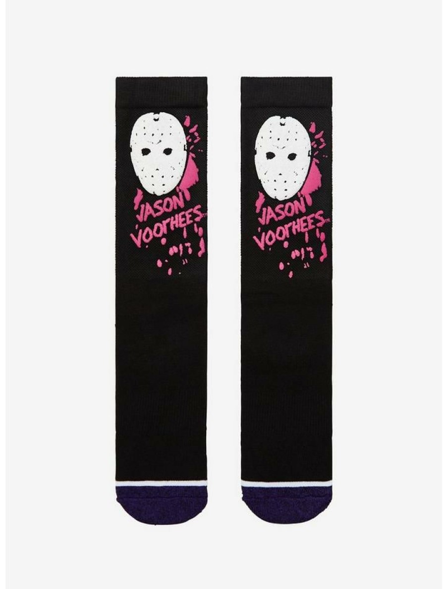 Girls * | Coupon Friday The 13Th Pink Splatter Crew Socks