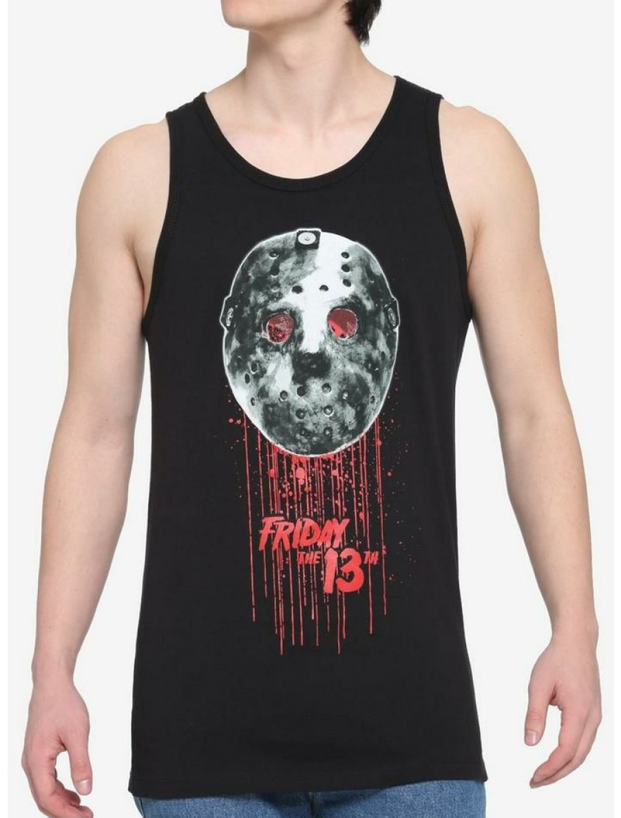 Guys * | Best Sale Friday The 13Th Bloody Mask Tank Top Black