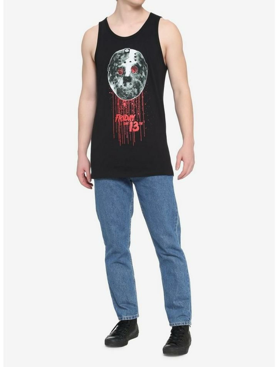 Guys * | Best Sale Friday The 13Th Bloody Mask Tank Top Black