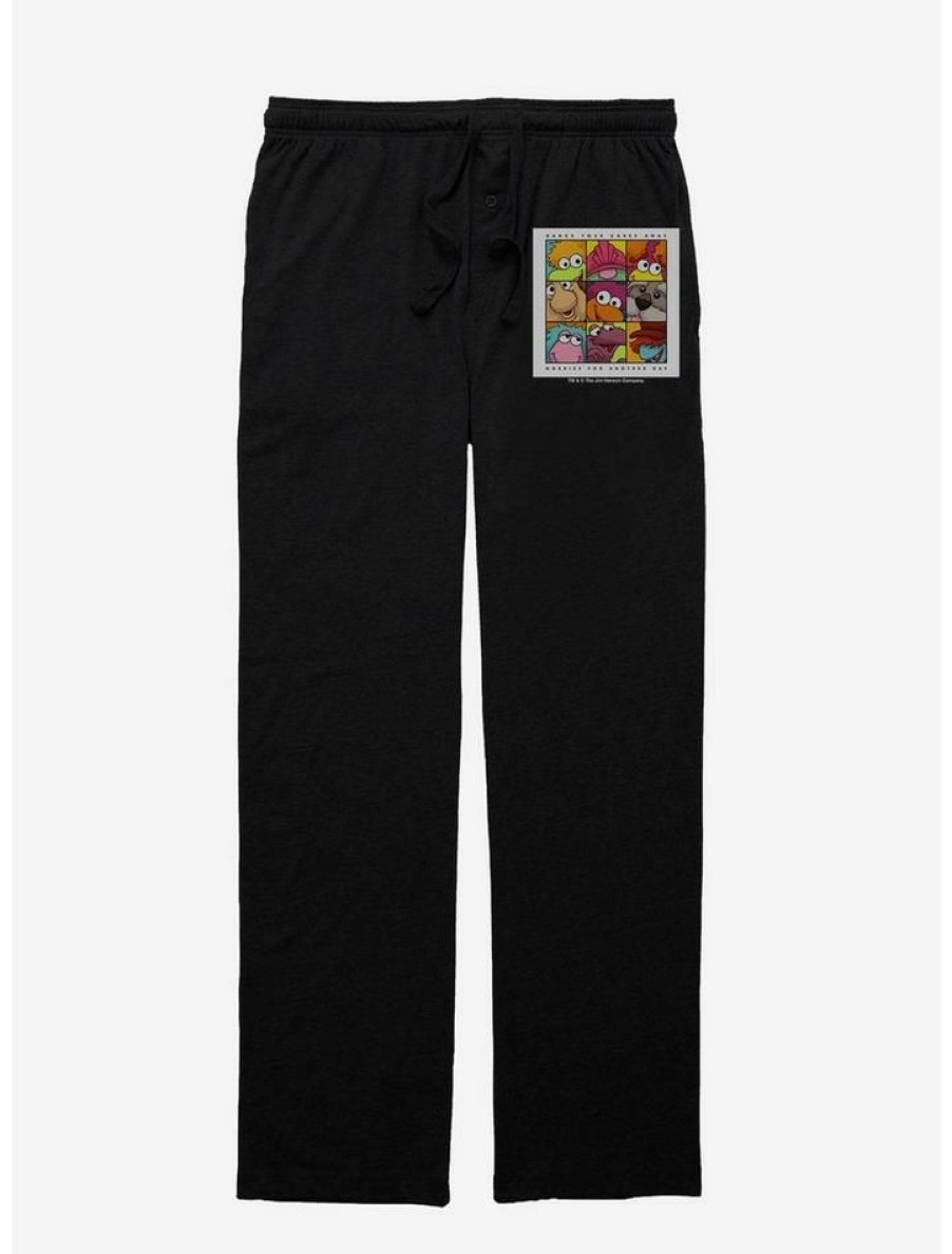 Guys * | Best Reviews Of Jim Henson'S Fraggle Rock Worries For Another Day Pajama Pants Black