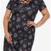 Plus * | New Universal Studios Halloween Horror Nights Characters Lace-Up Bodycon Dress Plus Size Multi