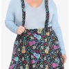 Plus * | Flash Sale Disney Pixar Coco Sugar Skull & Guitar Velvet Suspender Skirt Plus Size Multi