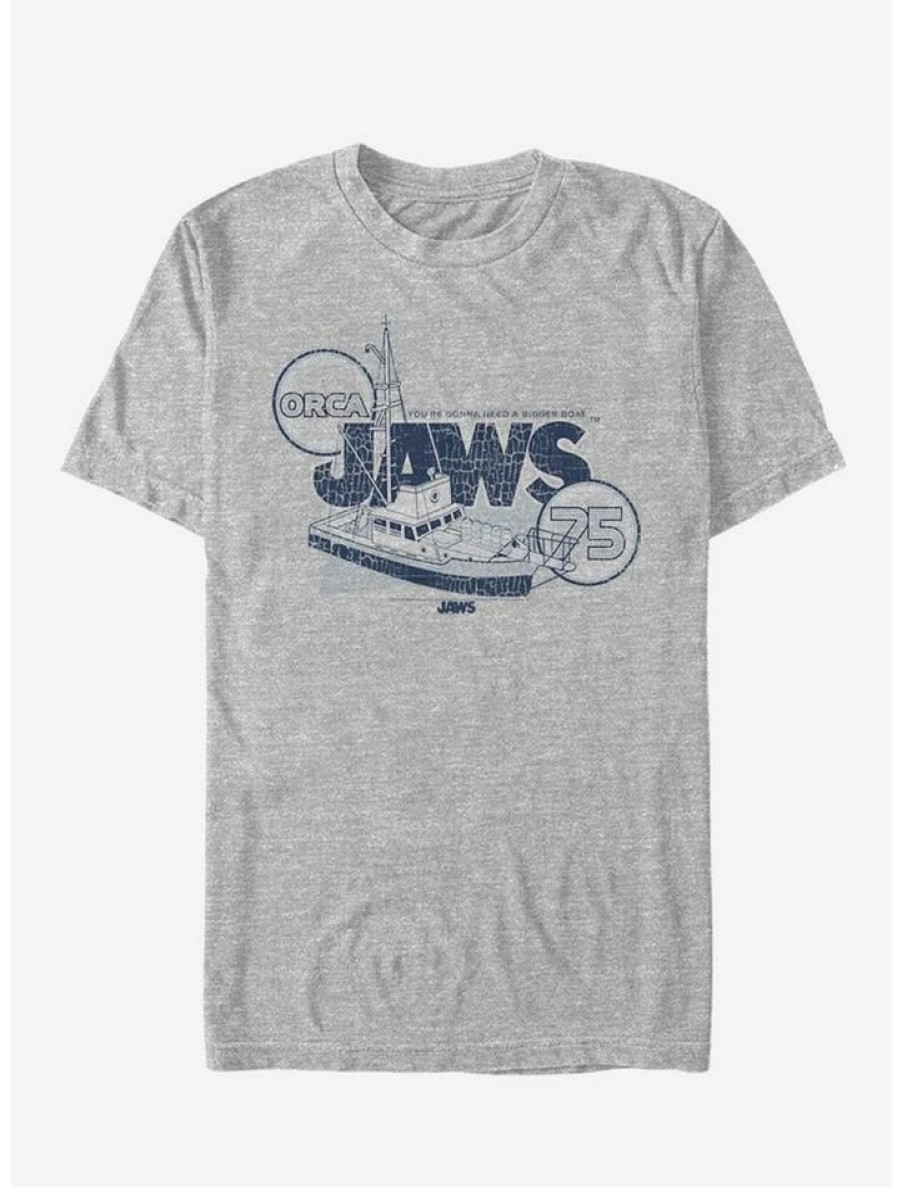 Guys * | Deals Jaws Bigger Boat T-Shirt Ath Htr