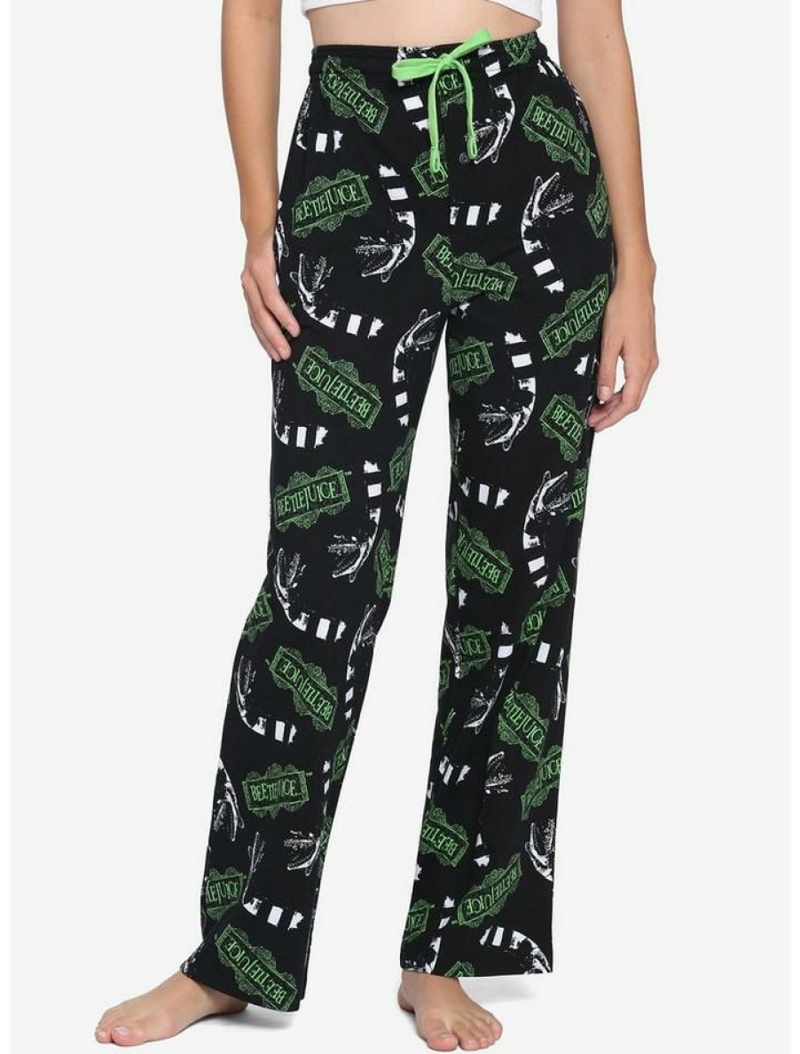 Guys * | Coupon Beetlejuice Logo Pajama Pants Multi