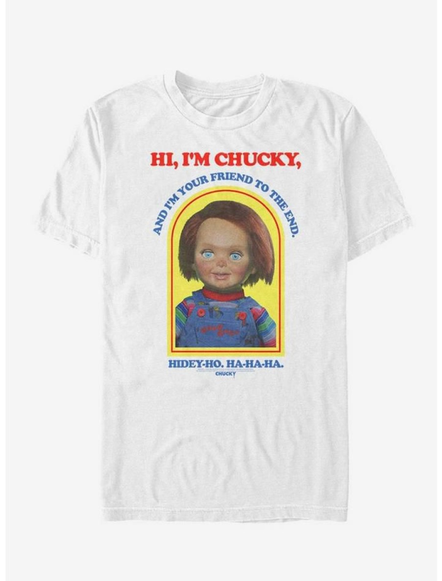 Guys * | Flash Sale Chucky Hi I'M Chucky T-Shirt White